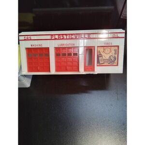 Vintage PlasticvilleUSA Model Building Lot Diner Gas Station Police Dept O Scale